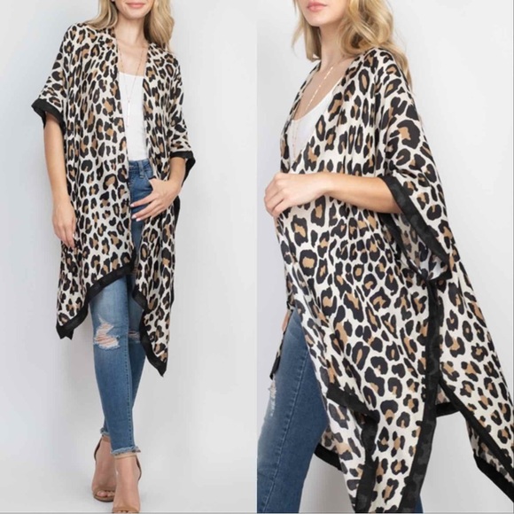 BOHEMIAN LEOPARD PRINT KIMONO DUSTER - Picture 3 of 8